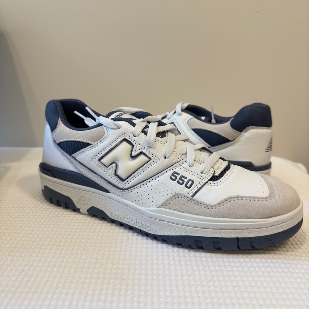 New Balance BB550 White and Blue Classic Sneakers Mens 10